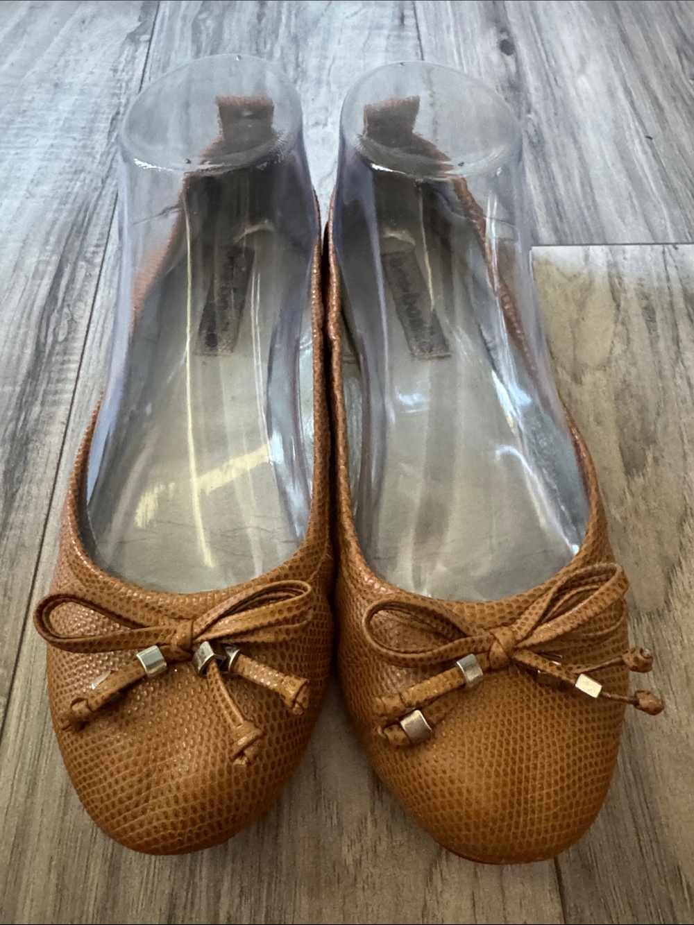 Women’s Tan Ballet Flats with Bow Accent leather 37 - Picture 9 of 10